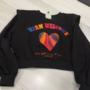 Cropped farm rio Black Graphic Women's sweater